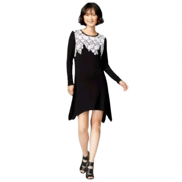 Kensie Womens Applique Long Sleeves Casual Dress KSNK98S5